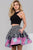 Two Piece Short Dress with Printed Skirt 42766