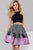 Two Piece Short Dress with Printed Skirt 42766