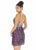 Ashley Lauren - 4276 Beaded Plunging V-neck Fringe Sheath Dress In Purple