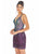 Ashley Lauren - 4276 Beaded Plunging V-neck Fringe Sheath Dress In Purple