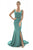 Saboroma - 4277 Sleeveless Square Neckline Mermaid Gown In Green