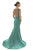 Saboroma - 4277 Sleeveless Square Neckline Mermaid Gown In Green