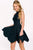 42787 High Neck Tulip Pleated Short Dress
