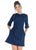 Ashley Lauren - 4278 Quarter Length Sleeve Jewel Neck A-line Dress In Blue