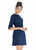 Ashley Lauren - 4278 Quarter Length Sleeve Jewel Neck A-line Dress In Blue