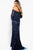 42830 Beaded Long Sleeve Off-Shoulder Evening Dress