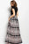 42864 Plunging V-neck Printed A-line Dress
