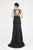 Saboroma - 4286 Strappy Bateau Trumpet Dress In Black