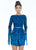 Ashley Lauren - 4288 Two Piece Beaded Long Sleeve Romper In Blue