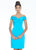 Ashley Lauren - 4291 Off-Shoulder Column Cocktail Dress In Blue and Green