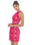 Ashley Lauren - 4292 Halter Beaded Lace Cocktail Dress In Pink