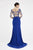 Saboroma - 4298 Embellished Applique Nude Illusion Mermaid Gown In Blue