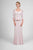 Daymor Couture - Quarter-Length Sleeve Two-Piece Long Dress 429 in Pink