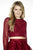 Jolene Collection - 17513 Long Sleeve Two-Piece Cocktail Dress In Red