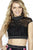 Jolene Collection - 17566 Two Piece Embellished High A-line Dress In Black and Pink