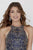 Jolene Collection - 18052 Beaded Illusion Halter Mikado A-line Dress In Blue