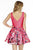 Jolene Collection - 17599 Sleeveless Shiny Floral Short Dress In Pink and Multi-Color