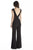 Jolene Collection - 17033 Beaded Bateau Jumpsuit In Black