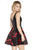 Jolene Collection - 17608 Sleeveless Shiny Floral Pleated Dress In Black and Red