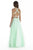 Jolene Collection - 17049 Two Piece Bejeweled A-line Dress In Green and Neutral