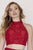Jolene Collection - 18091 Two Piece Beaded High Neck Evening Dress In Red