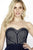 Jolene Collection - 17511 Strapless Stripe Cocktail Dress In Blue and Neutral