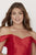 Jolene Collection - 18095L Off-Shoulder Mikado Tiered Mermaid Dress In Red