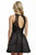 Jolene Collection - 16533 Illusion High Halter Satin Dress In Black