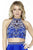 Jolene Collection - 17512 Adorned Illusion Halter A-Line Dress In Blue