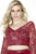 Jolene Collection - 17591 Sheer Embellished Long Sleeve Short Dress In Red