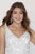 Jolene Collection - 18337 V-neck Shimmering Sheath Gown In White and Multi-Color