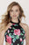 Jolene Collection - 18104 Beaded Halter Floral Printed Mermaid Dress In Black and Multi-Color