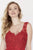 Jolene Collection - 18107 Beaded Lace V-neck Fitted Dress In Red