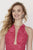 Jolene Collection - 18094 Beaded Halter Sheer Fitted Dress In Pink