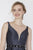 Jolene Collection - 18070L Beaded V-neck Floral Print Taffeta Dress In Gray and Purple