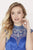 Jolene Collection - 18016L Crystal Embellished High Neck Evening Gown In Blue