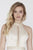 Jolene Collection - 18044 Beaded High Halter Satin A-line Dress In Neutral