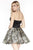 Jolene Collection - 17603 Strapless Corset Bodice A-Line Dress In Black and Gold