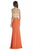 Jolene Collection - 17058 Bedazzled Sweetheart Sheath Dress In Orange and Neutral
