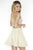 Jolene Collection - 17597 Two Piece Beaded Halter Short Dress In Neutral
