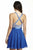 Jolene Collection - 16529 Embellished Deep V-neck A-line Dress In Blue and Neutral