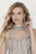 Jolene Collection - 18311 High Neck Embellished Sheath Gown In Silver and Neutral