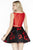 Jolene Collection - 17607 Two Piece Bateau Floral Print Short Dress In Red and Black