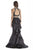 Jolene Collection - 17066 Two Piece Jeweled Mermaid Dress In Black