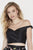 Jolene Collection - 18111 Two Piece Off-Shoulder Floral A-line Dress In Black and Multi-Color