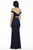 Jolene Collection - 17016 V-neck/Off-Shoulder Dress with cutouts In Blue