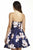 Jolene Collection - 16507 Strapless Floral Cocktail Dress In Blue and Multi-Color