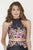 Jolene Collection - 18118 Two Piece Floral Embroidered Mermaid Dress In Black and Multi-Color