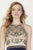 Jolene Collection - 18039 Beaded Illusion Halter Jersey Sheath Dress In Blue and Neutral