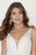 Jolene Collection - 18117 Beaded Lace Plunging V-neck A-line Dress In White and Neutral